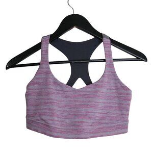 Lululemon 50 Rep Sports Bra Size 8 Gray Pink Purple Heathered Space Dye Stripe